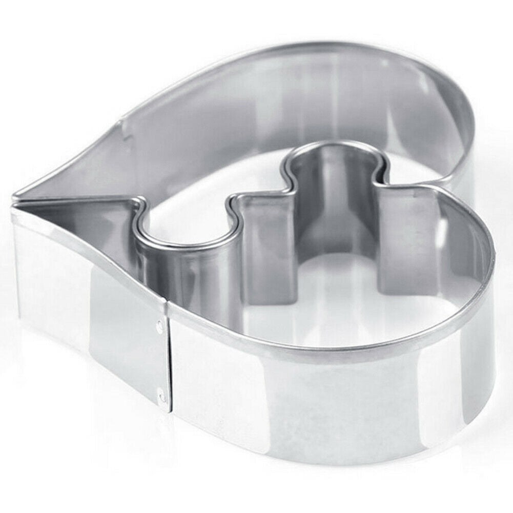 2× Heart Shape Stainless Steel Cookie Mould Fondant Cake Cutter Baking Gadget My