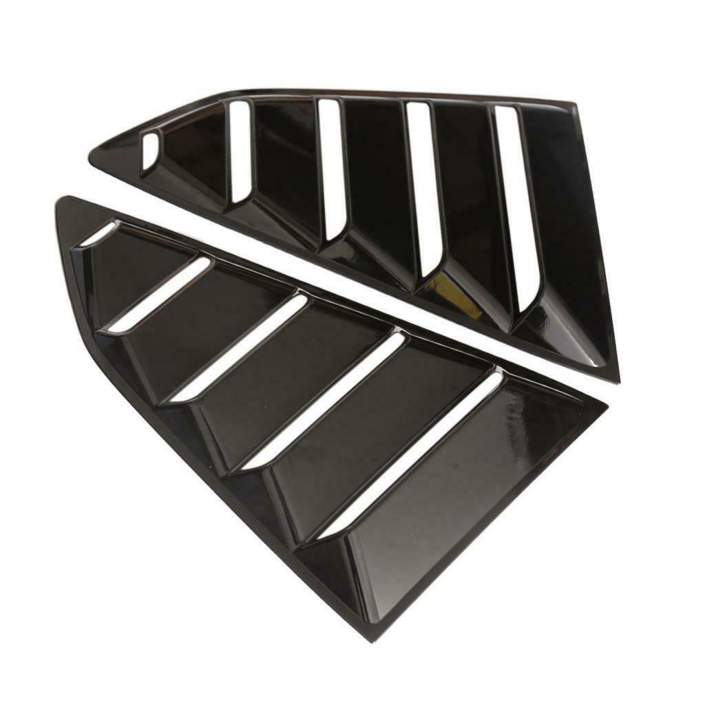2x Left/Right Bright Black Finish Racing Style Rear Side Window Scoop Air