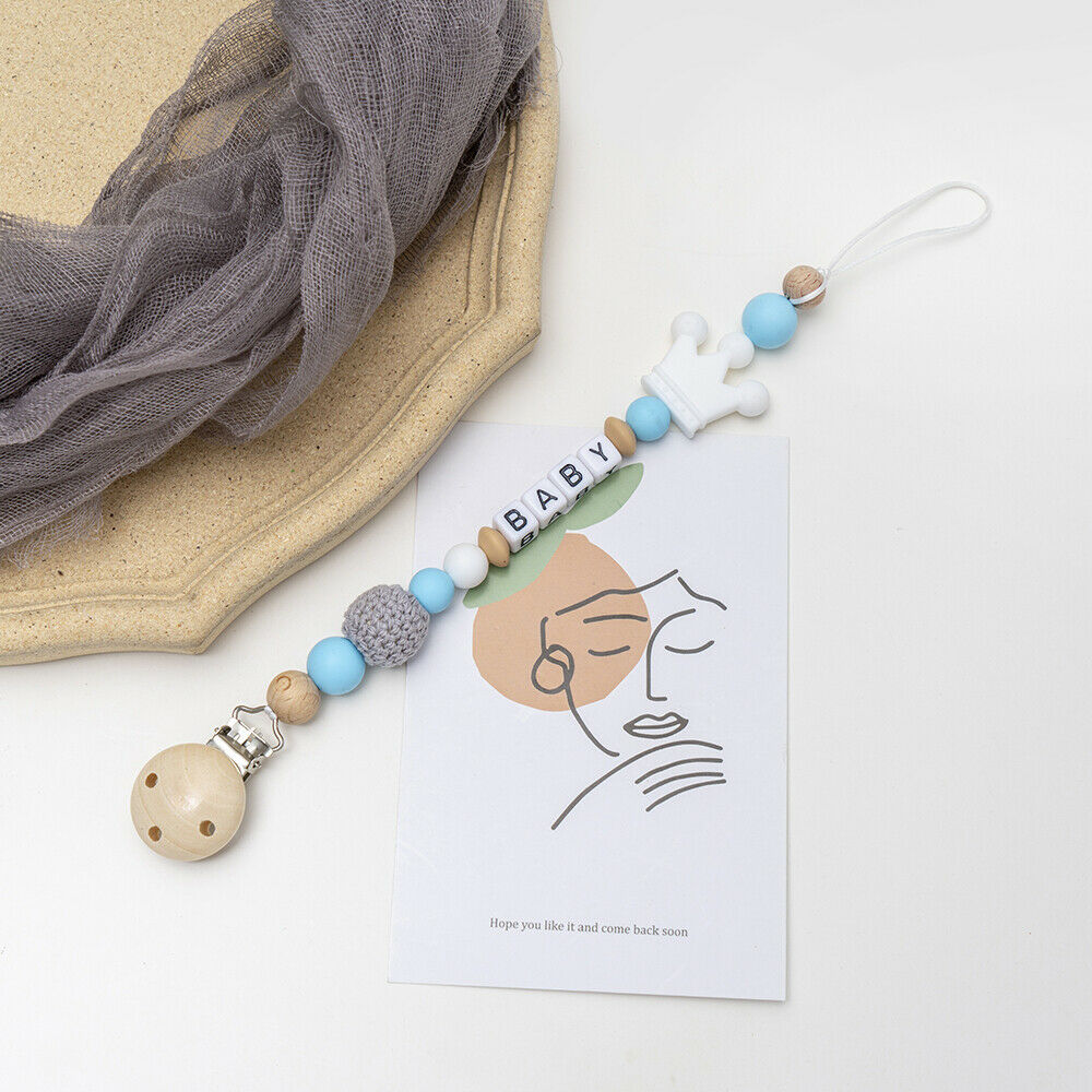 Personalised Baby Pacifier Clip BoyGirl Teething Dummy Soother Nipple ShowerGift