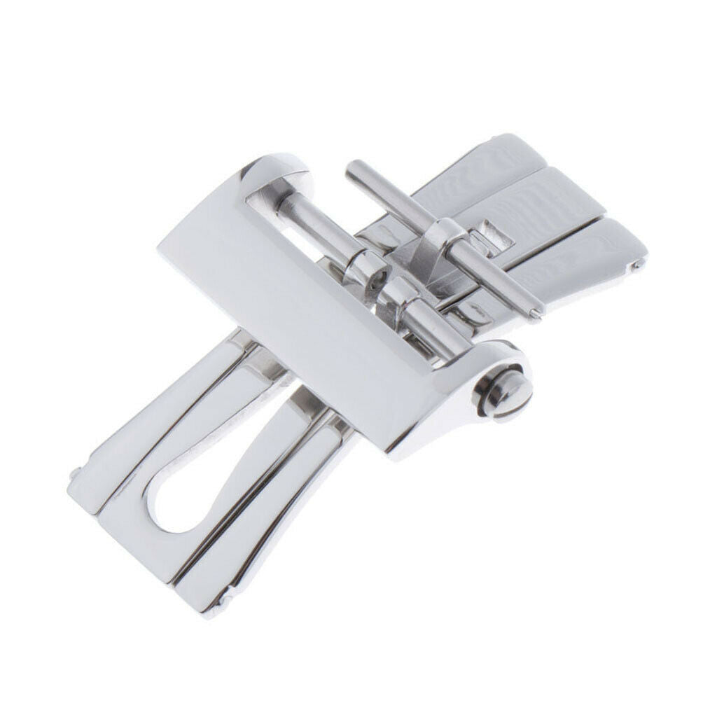 2 Stainless Steel Deployment Clasp Buckle Fasten Watchband Clasp Folding 18/20mm