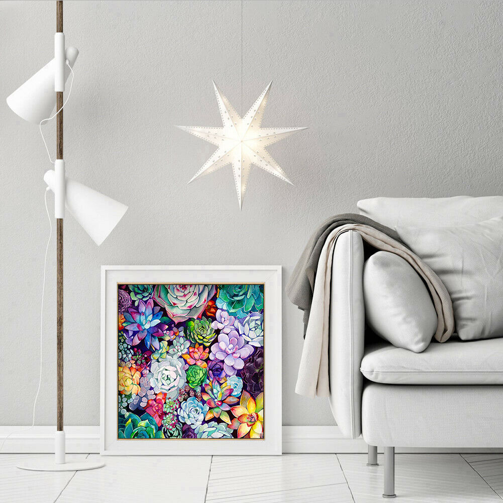 5D Full Square Drill Mosaic Picture DIY Colorful Flowers Diamond Painting @
