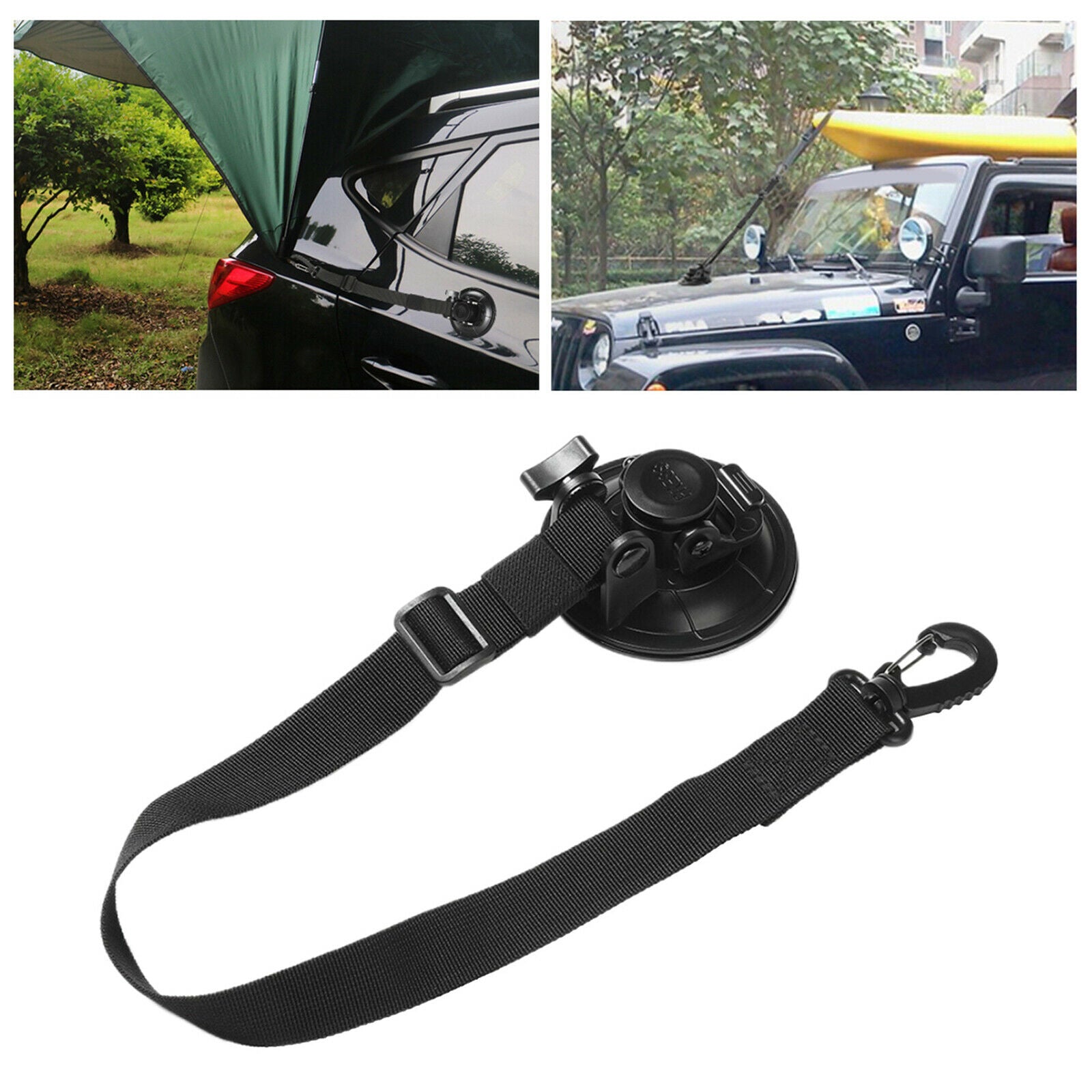 Suction Cup Anchor with Securing Hook Strap as Car Side Awning for RV Boat