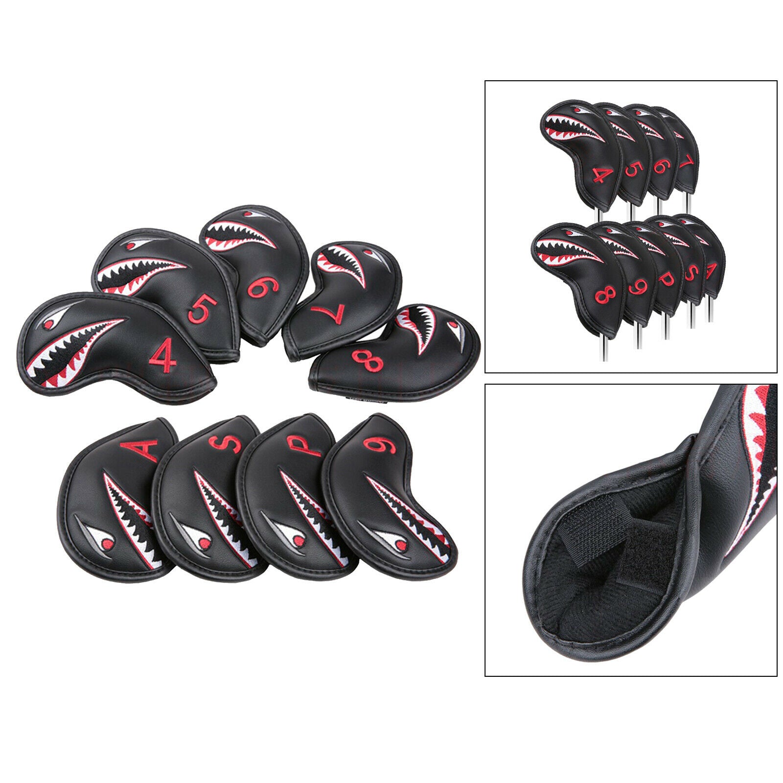 9Pcs Golf Iron Head Cover Anti-slip Club Headcover Universal Equipment