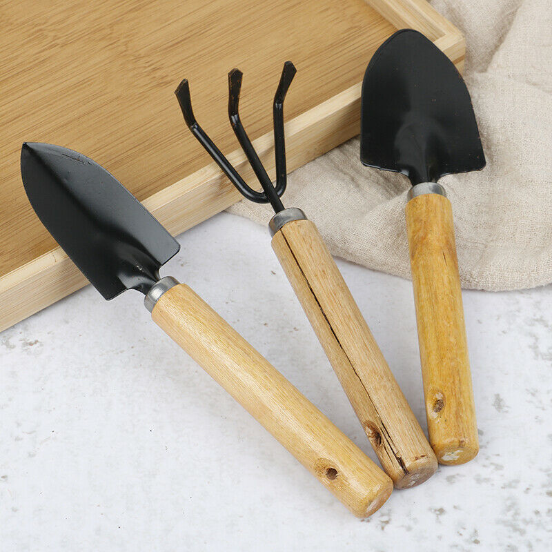3PCS/Set Mini Garden Shovels Claw Tool with Wooden Handles DIY Garden Han.l8