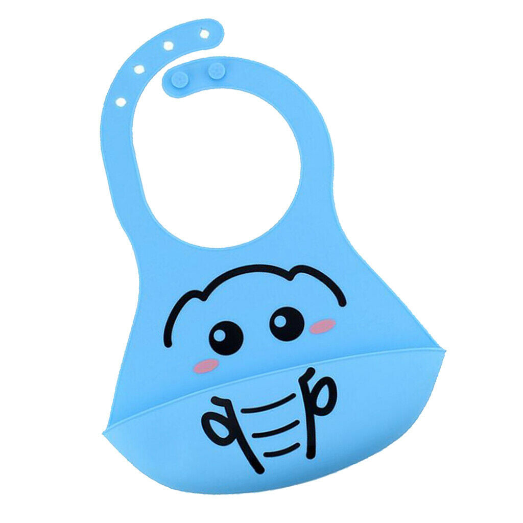 2Piece Waterproof Silicone Infant Toddlers Baby Bibs w/Food Catching Pocket
