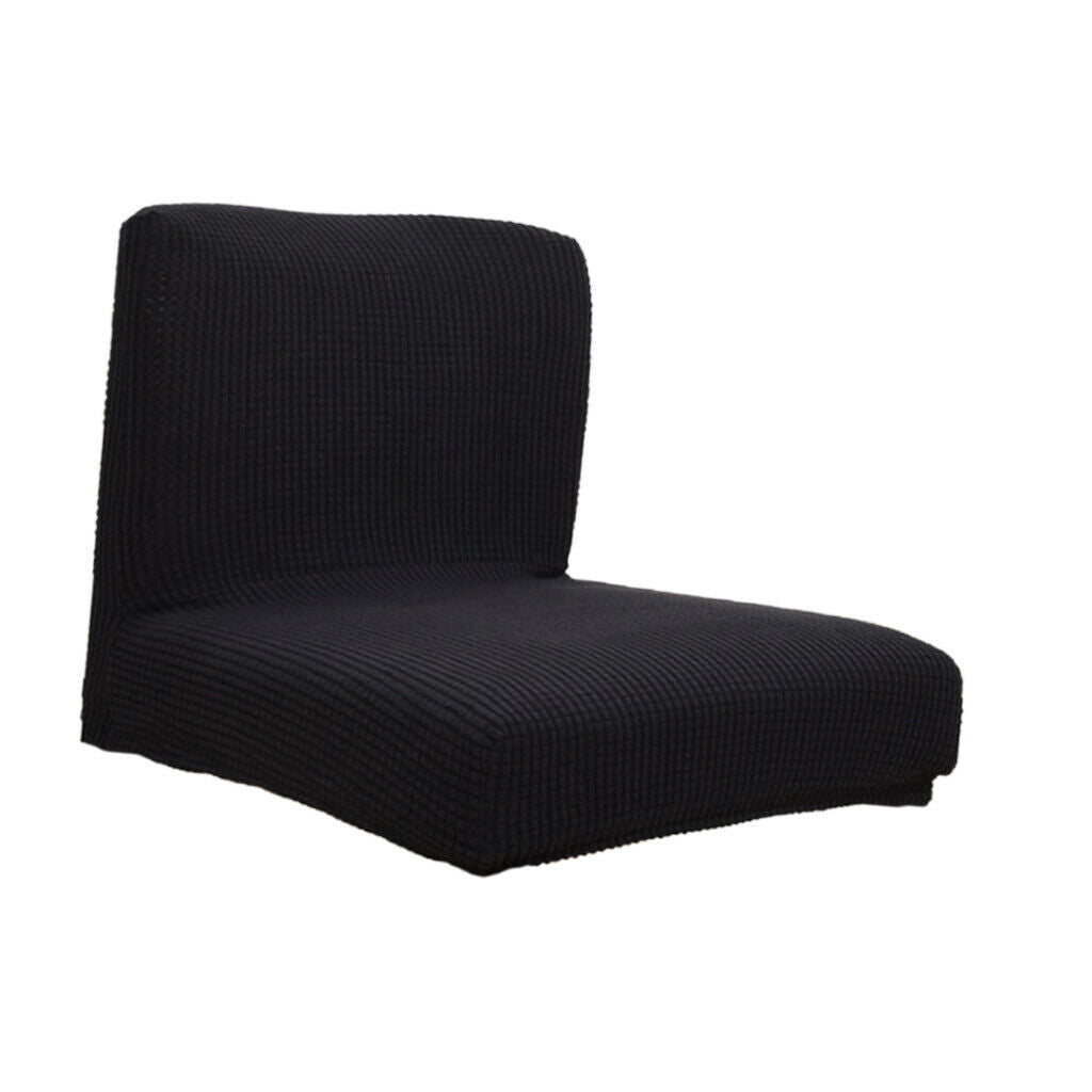 Stretch Short Back Dinning Chair Seat Cover for Banquet Black Slipcovers