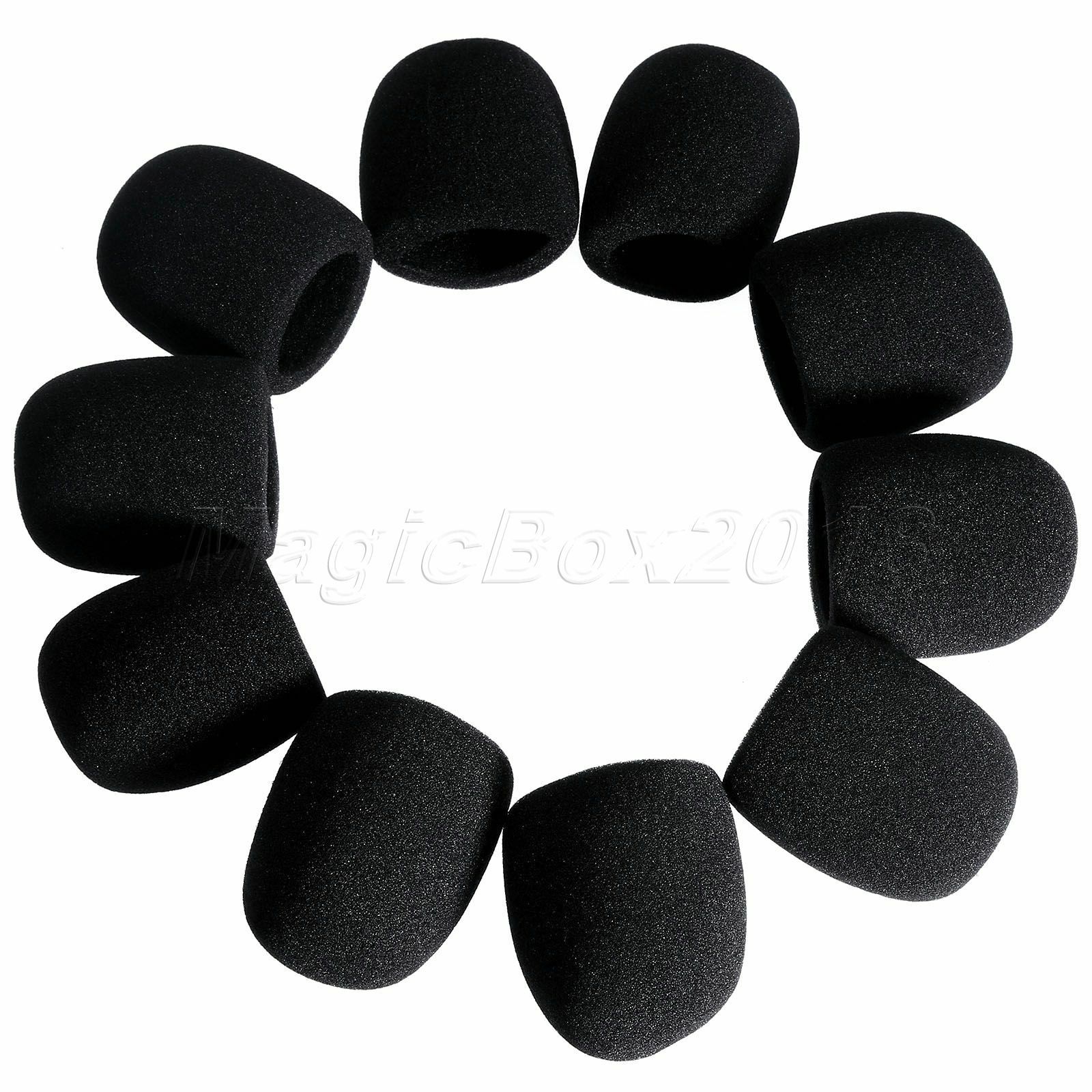 10PC Black Handheld Stage Microphone Windscreen Sponge Foam Mic Cover DJ Karaoke