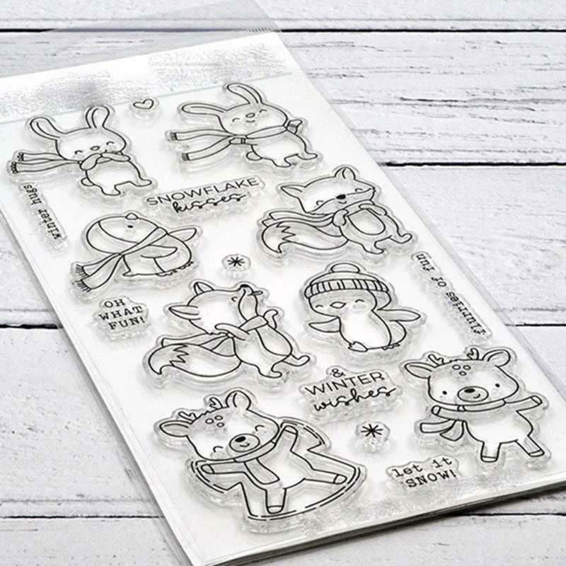 Rabbit Penguin Cutting Dies Clear Stamp for DIY Scrapbooking PaperCard Embossing