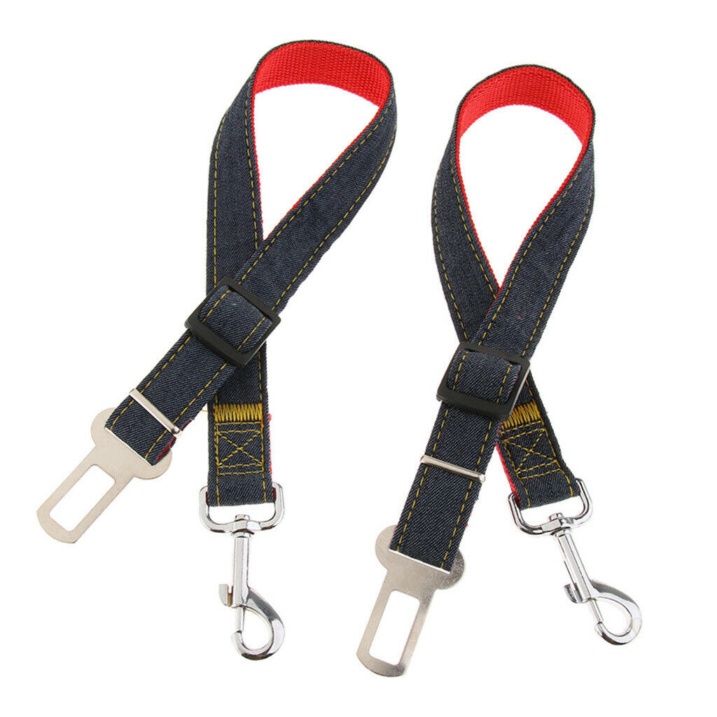 Adjustable Pet Cat Dog Car Seat Belt Safety Restraint Harness Clip Lead Red