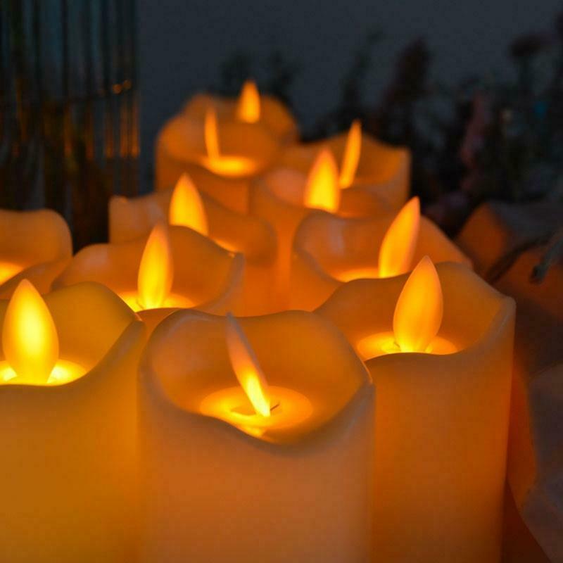 Flameless LED Swing Electric Flickering Tea Light Candle Wedding Christmas Decor