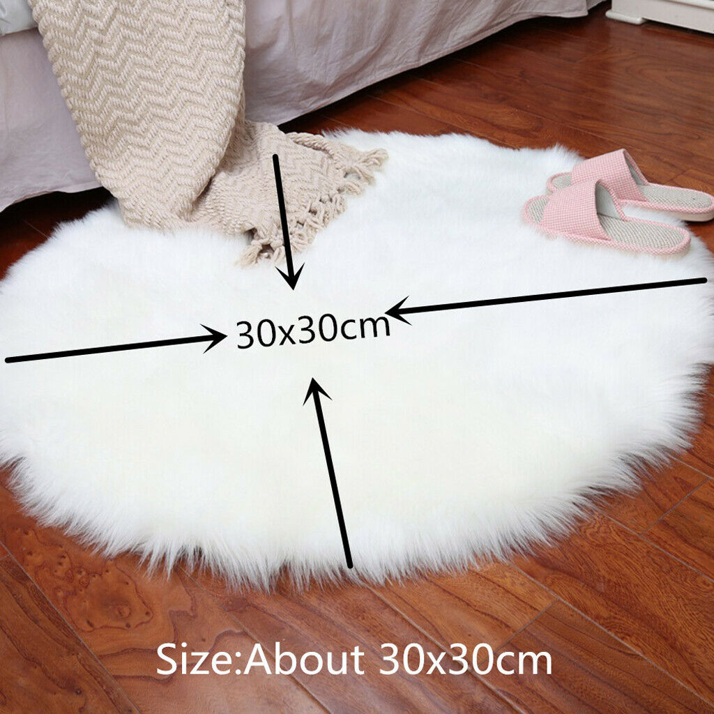 2 pieces 30x30cm faux fur artificial bed rugs sheepskin rug