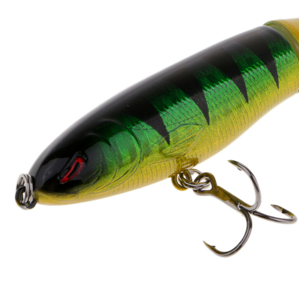 2pcs Plastic Topwater Fishing Lure Artificial Rotate Tail Whopper Popper Hard