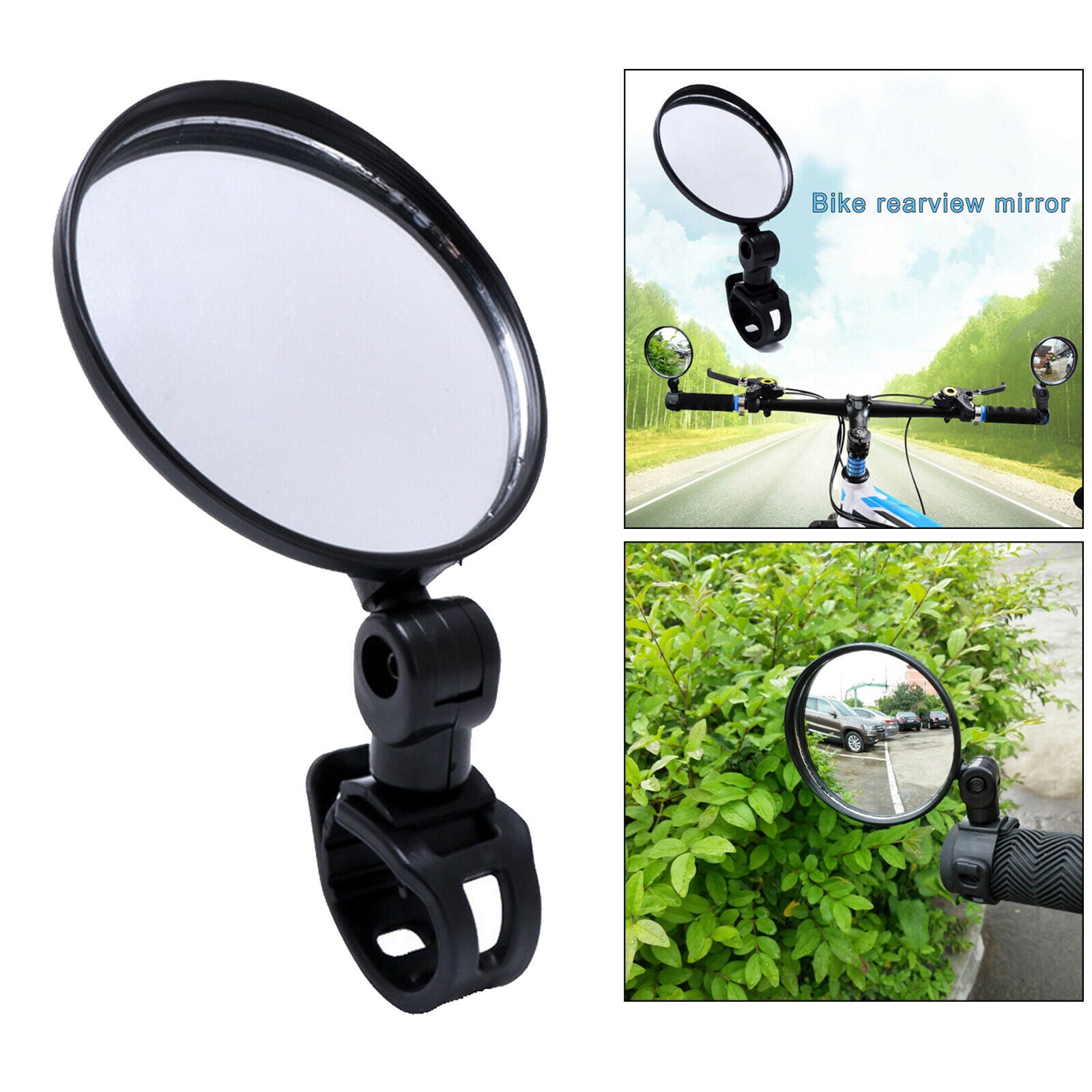 Black 15-35mm Bicycle Rear View Mirror HandleBar Side for Electric Bicycle