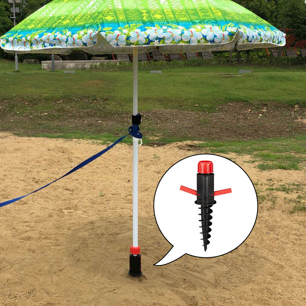 Parasol Ground Anchor Shelter Umbrella Sand Holder Screw In Spike Base