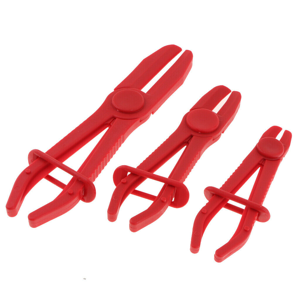 3X Brake Fuel Water Line Clamps Pinch-Off Pliers Kit Red 0-60mm