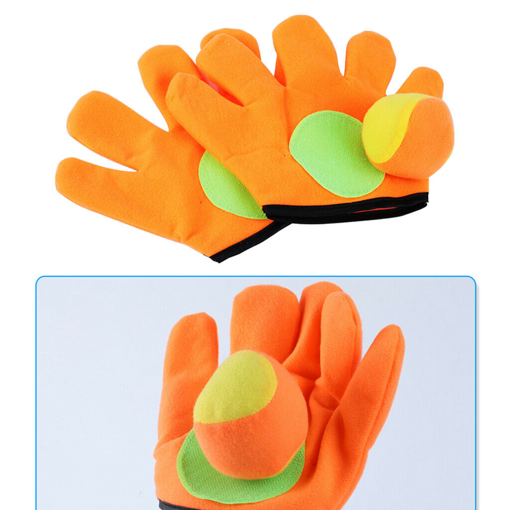 Fun Sticky Ball Sucker Gloves Self-Stick Disc Paddles Beach Game Outdoor S