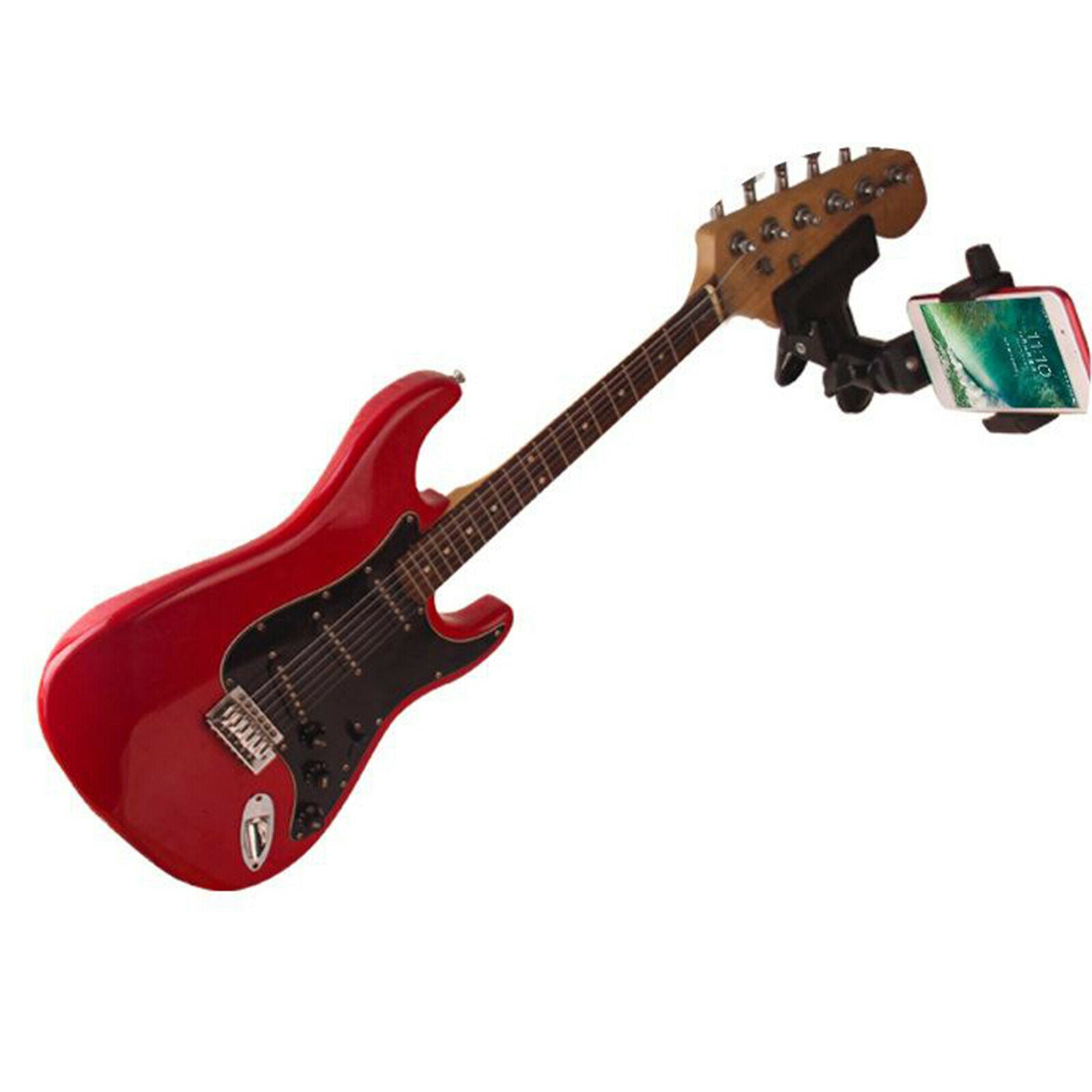 Guitar Headstock Mobile Phone Holder Bracket Stand Cell Phone Clip Clamp Black