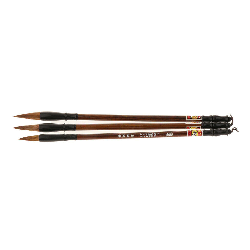 3 Pieces Calligraphy Brush Pen Chinese Traditional Writing Painting Gift Box