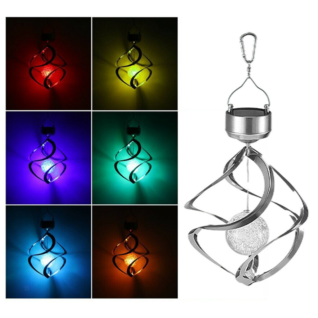 Solar Wind Chimes Outdoor LED Lamp Hanging Windchime Light Home Yard Decor