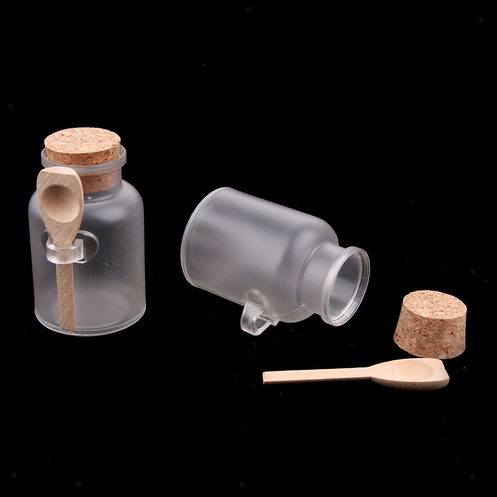 4pcs (100g+200g) Clear Bottle with Corks Empty Bath Salt Vials Jar Container