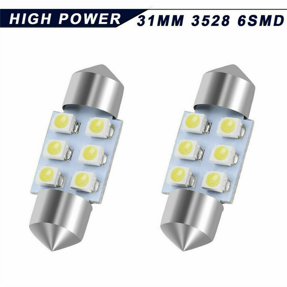 10Pcs 31MM Festoon LED White Dome Map License Interior Light Bulb DE3175 3022 AU