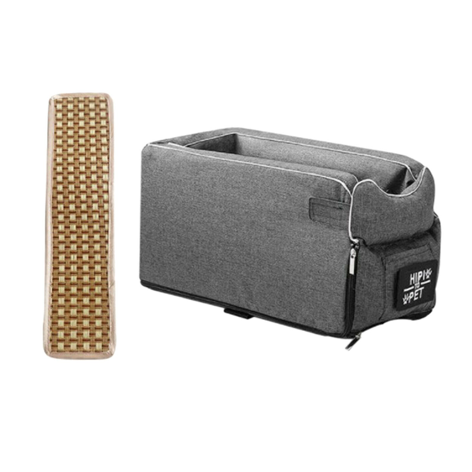 Pet Car Booster Seat Dogs Carrier Car Seat Basket with Summer Mat Grey