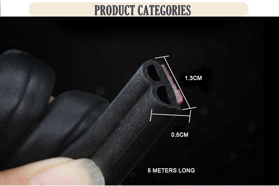 5M B Type Car Door Trim Edge Moulding Rubber Anti-dust Weatherstrip Seal Strip