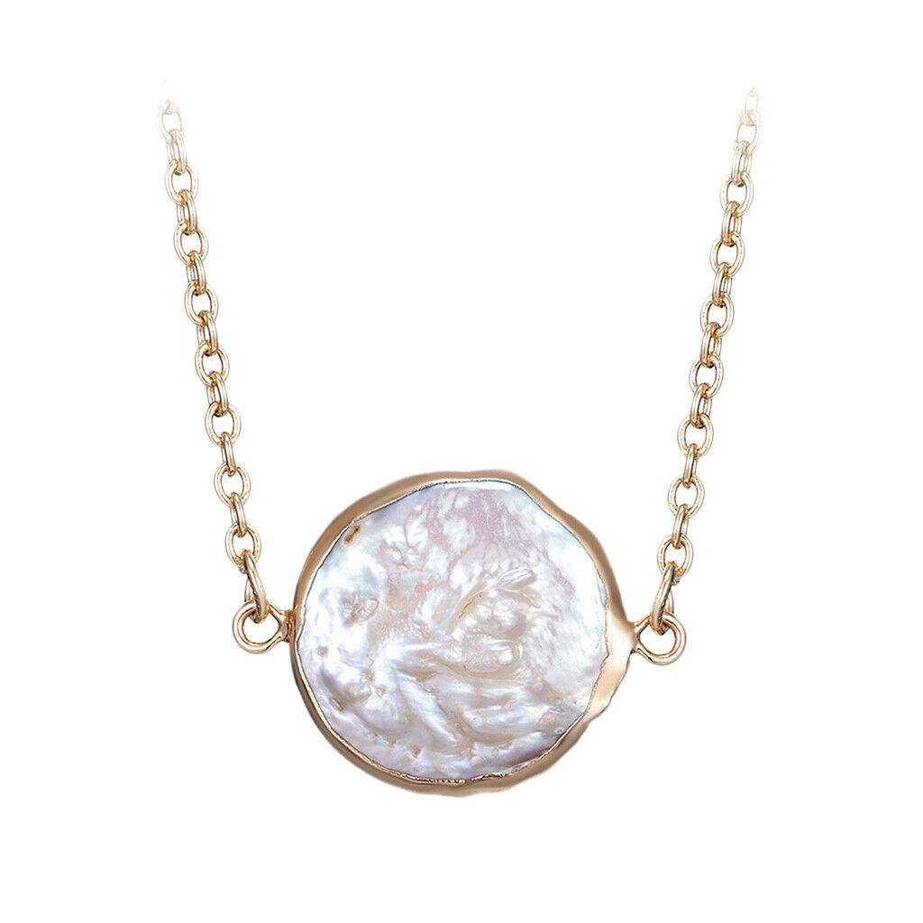 Beautiful Shiny Natural Pearls Necklace Charms Pendants Women Girls Chain