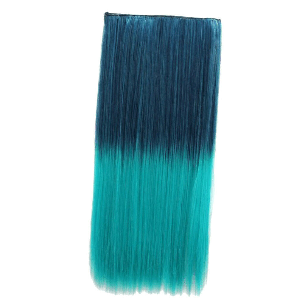 Clin In Hairpieces Colorful Ombre Long Straight Hair Extension Heat Safe