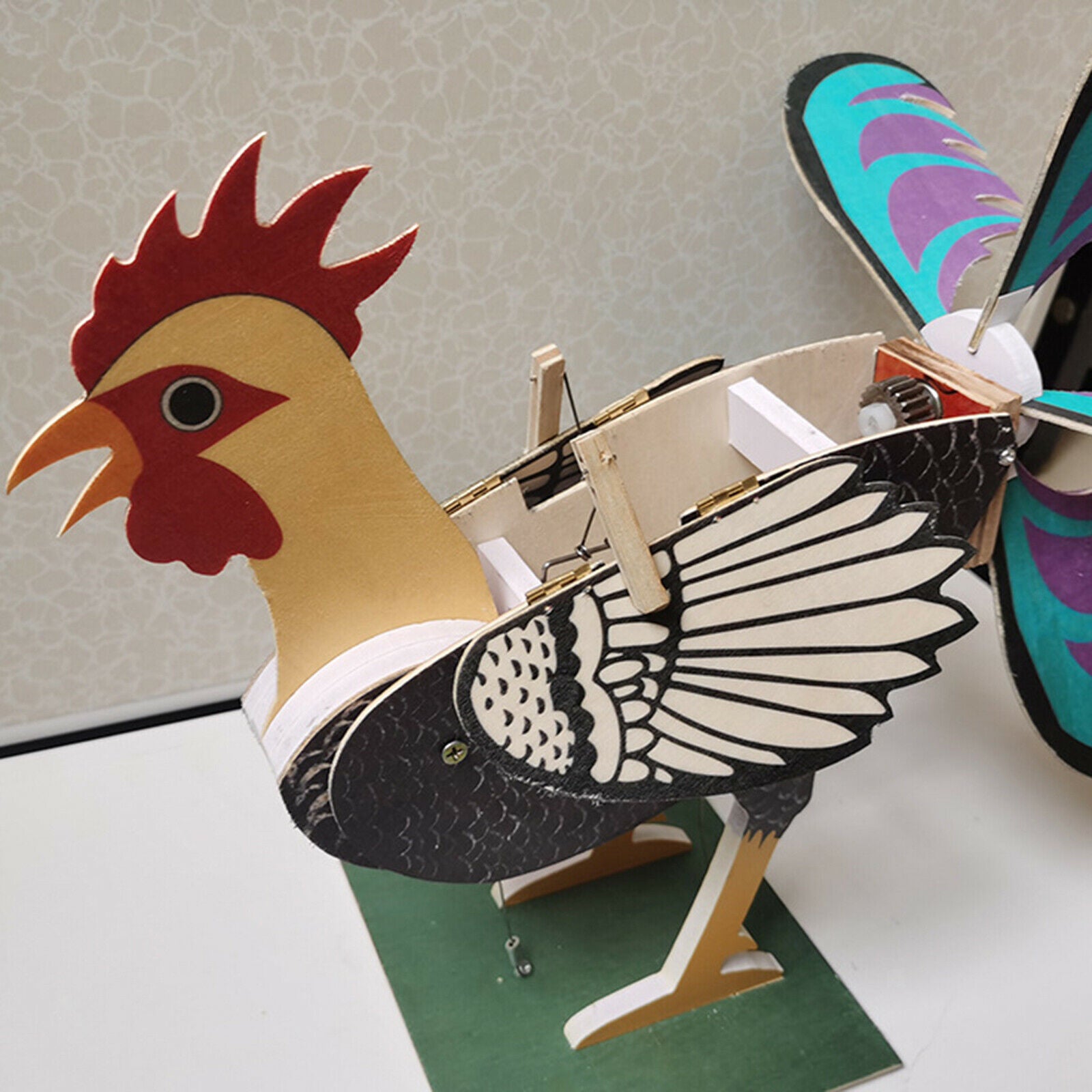 Yard Rooster Windmill Statues Statue Crafts for Garden Farm Crafts Gifts