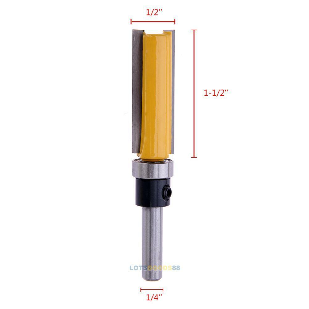 1/4" Shank End Bearing Flush Trim Router Bit Edge Tool Cutter 1/4" X 1/2" X 38mm