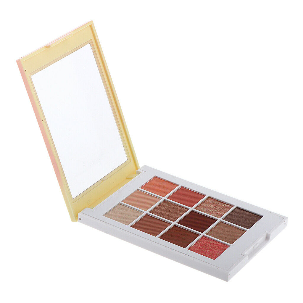 12 Color Matte Shimmer Eyeshadow Palette Waterproof Makeup Smoky Eye Shadow 03
