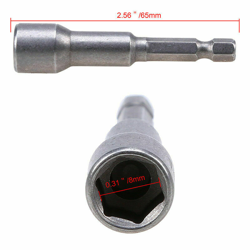 4PCS 8mm-13mm Impact Socket Magnetic Nut Driver Set Screwdriver Bits Hex Shank
