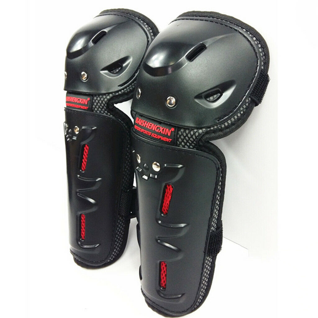 4× Motorcycle Dirt Bike Elbow Knee Pad Brace Elbow Knee Protector Shin Guard
