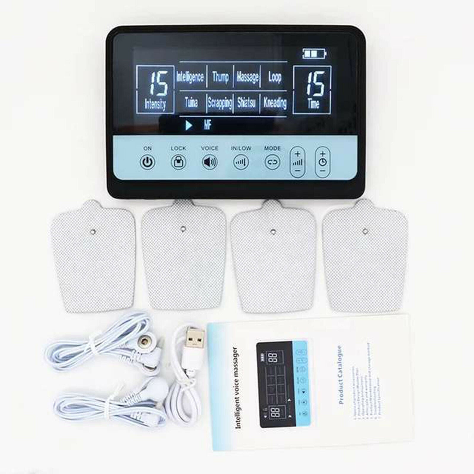 Rechargeable Tens Unit Electronic Pulse Massager,15 Modes for Electric Pulse