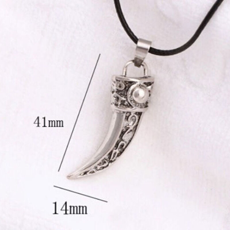 Trendy Stainless Steel Domineering Wolf Tooth Shape Pendant Necklace Jewel.l8
