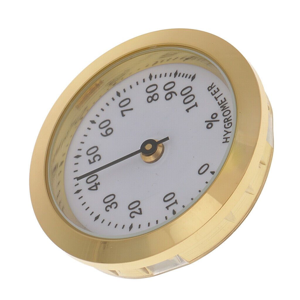 Set of 2 36mm Metal Cigar Hygrometer Cigar Humidor Humidifier Box Mechanical