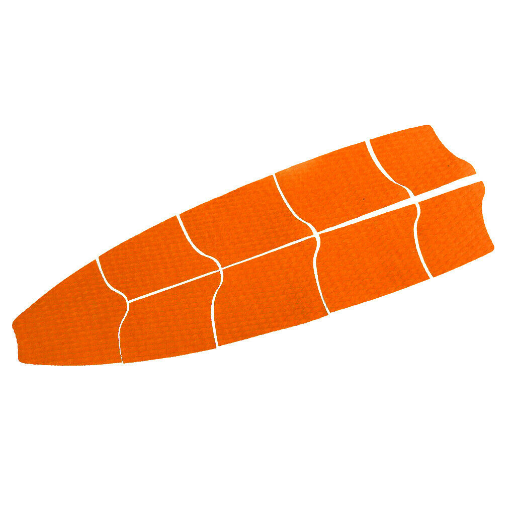 9pcs/Set Diamond Surfboard Full Deck Traction Pad Tail Grips Orange
