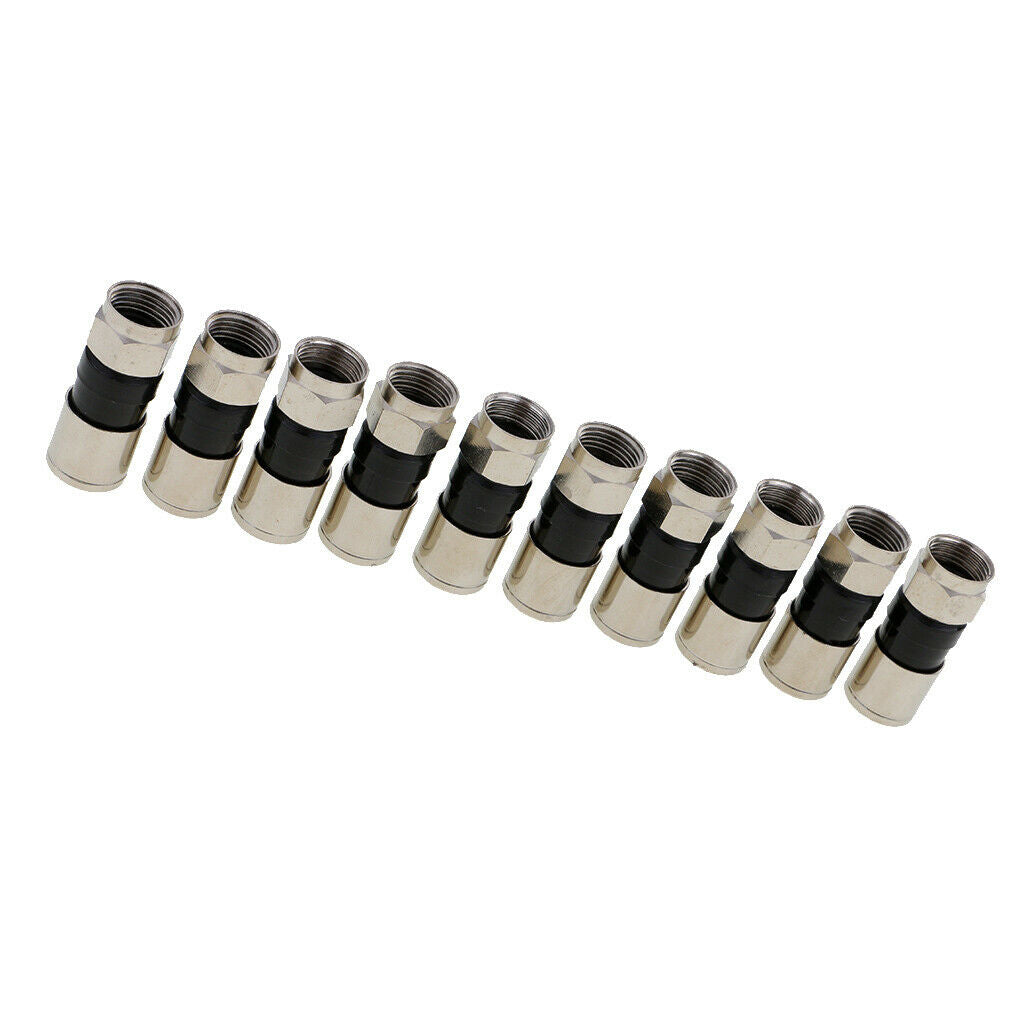10x F Type Compression Connector Coax Crimp Joiner Coupler For RG6 TV Cable
