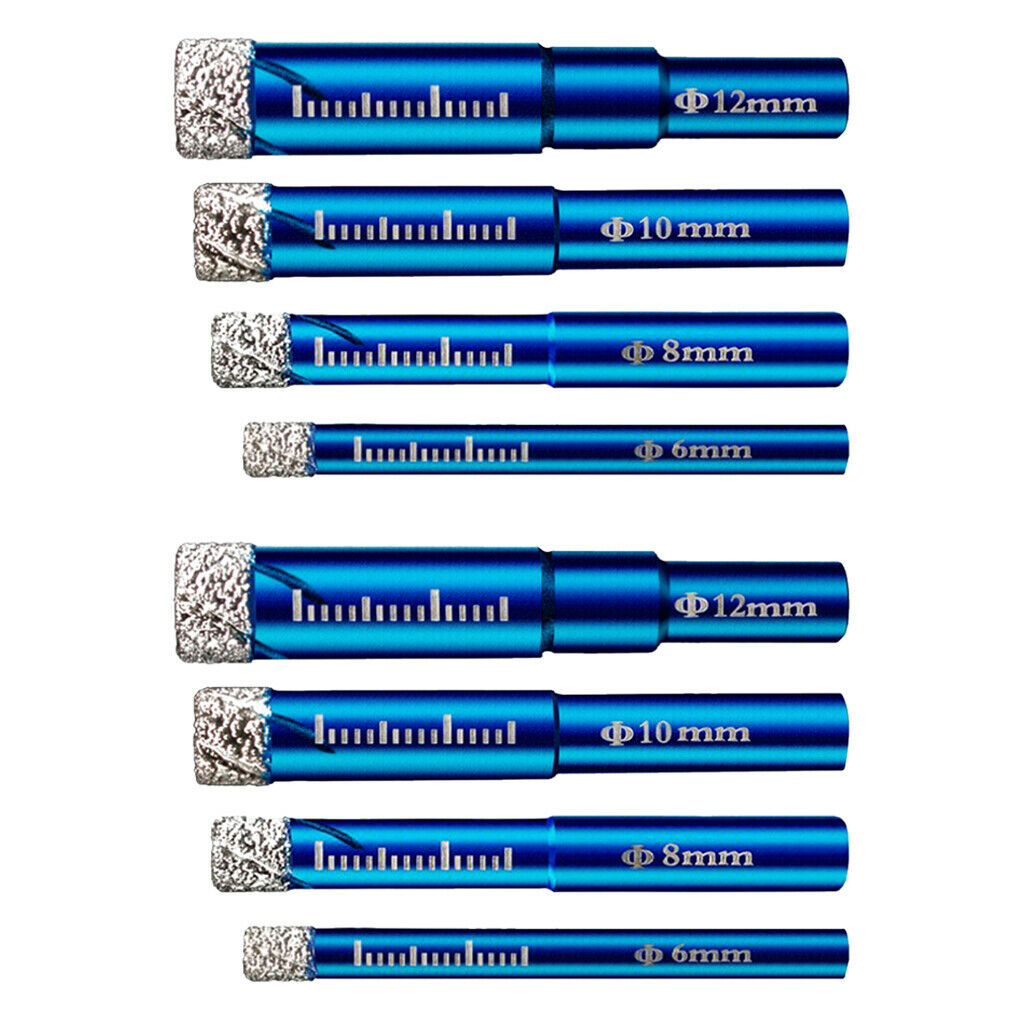 8pc Diamond Core Grit Drill Bit Power Tool for Ceramic Tile Marble Glass