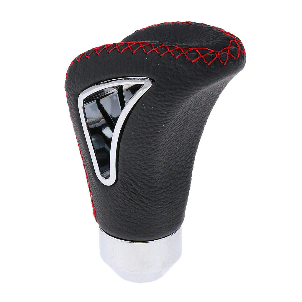 Universal Leather Red Wire Manual Car Gear Stick Shift Knob Shifter Black