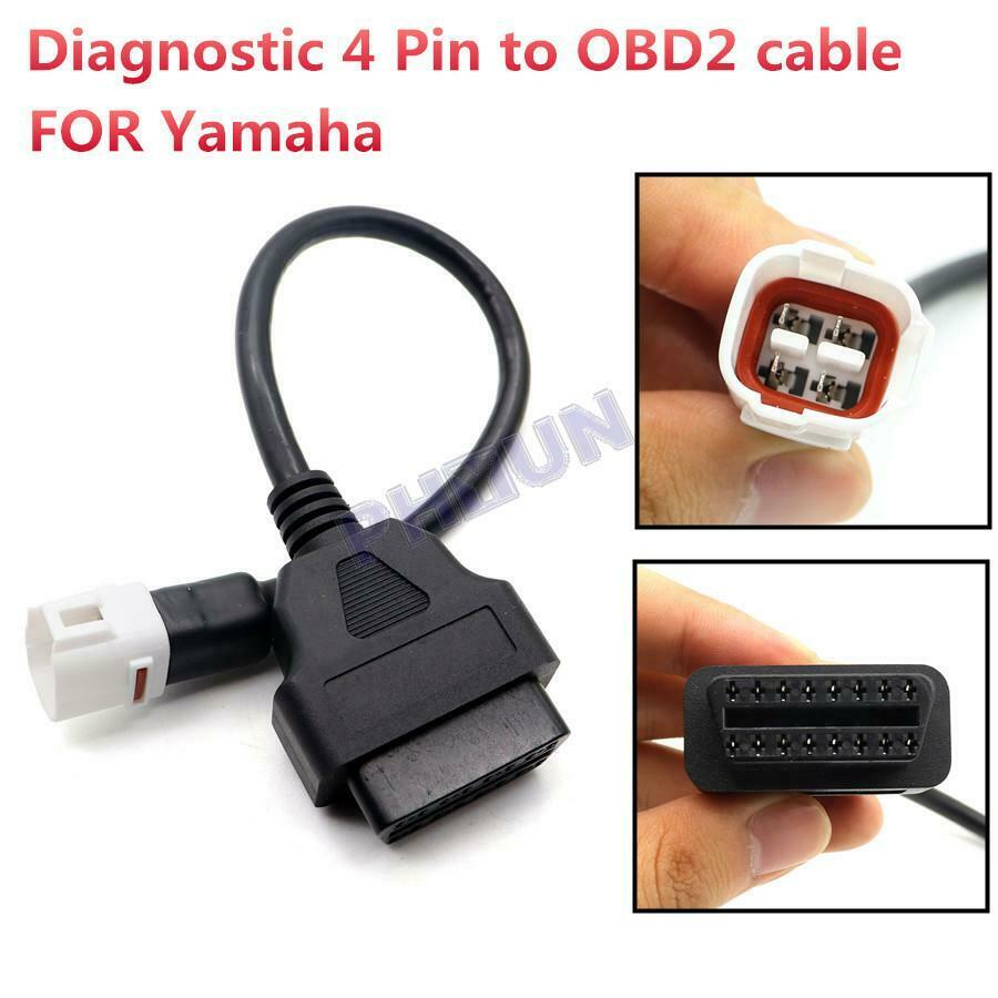 For Yamaha R1 R6 Diagnostic 4 Pin to OBD2 OBDII Cable Harness Adapter Durable