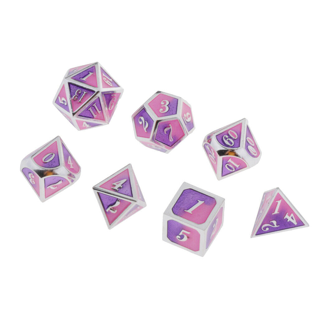 Multi-sided Dice for Dragon Scales DnD D&D Pathfinder RPG Dices Pink Purple