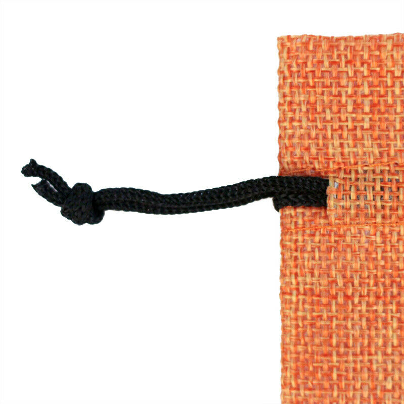 5Pcs 9*12cm Halloween Drawstring Burlap Jute Bags Pumpkin Candy Storage B EA FT