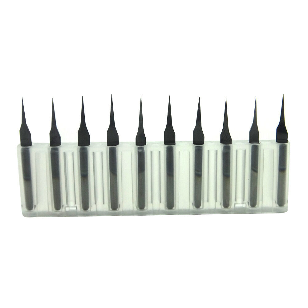 5pcs TIN TiAIN Coated Carbide PCB Engraving CNC Bit Router Tool 10 Degree 0.1mm
