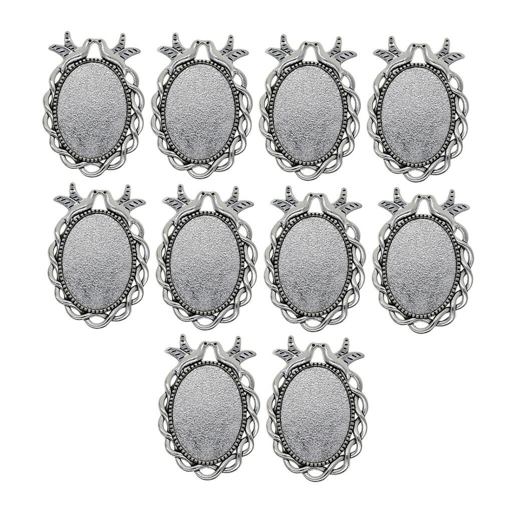 10x Oval Blank Bezel Cameo Cabochon Pendant Setting Blanks Jewelry Findings