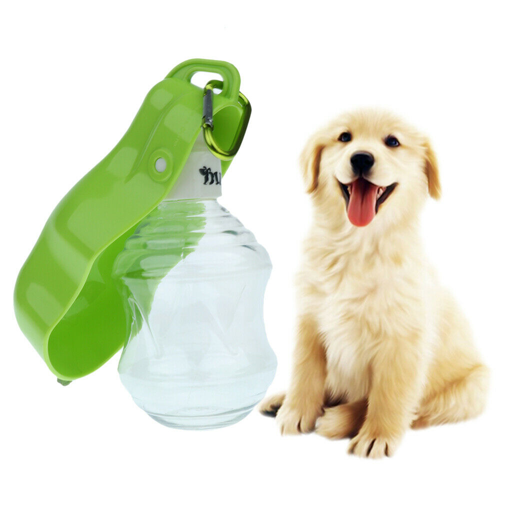 Portable Dog Water Bottle Pet Cat Foldable Drink Bowl Feeder 250ml Green