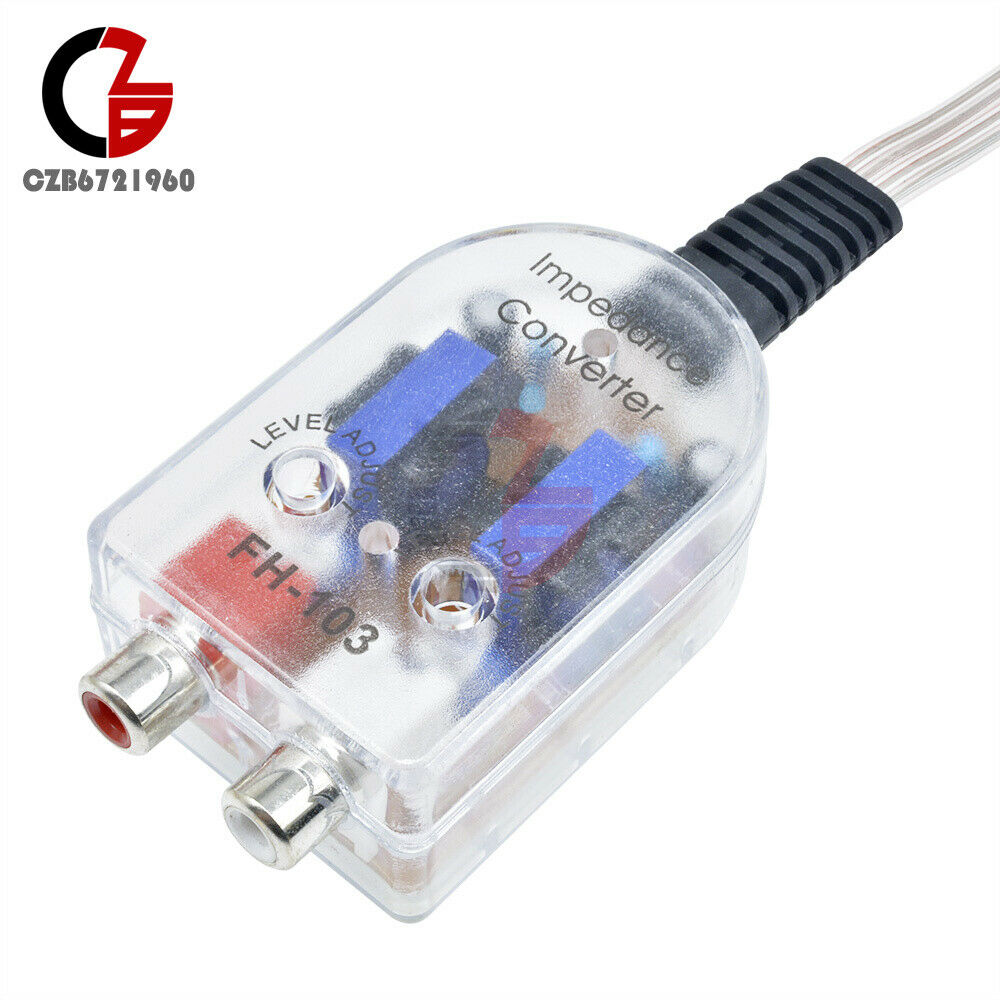 High to Low Impedance Converter Level Car Speaker 2 Channel RCA Line Out