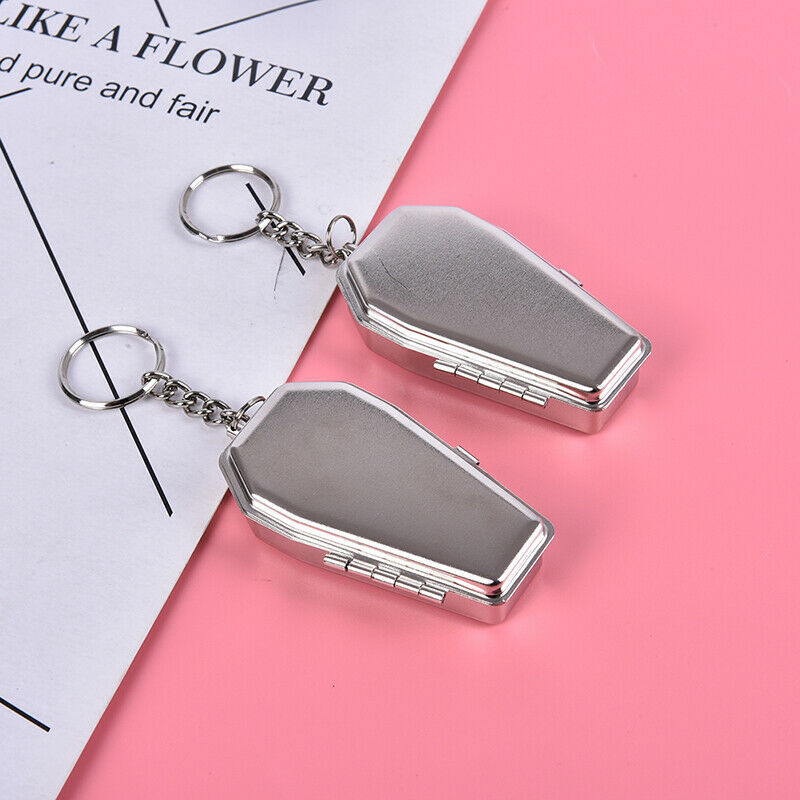 Ashtray Ash Coffins Tabut Shape Portable Ashtray Metal Keychain With ButtonBDDD