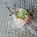 Beautiful Wedding Bride Bridesmaid Flower Girl Wrist Corsage Rose Succulent